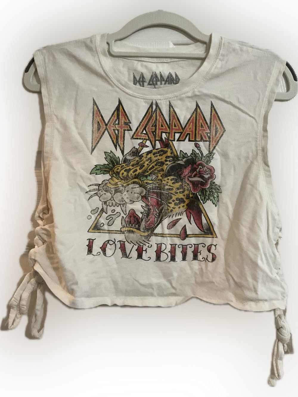 'LOVE BITES DEF LEOPARD BAND TANK TOP Size L
